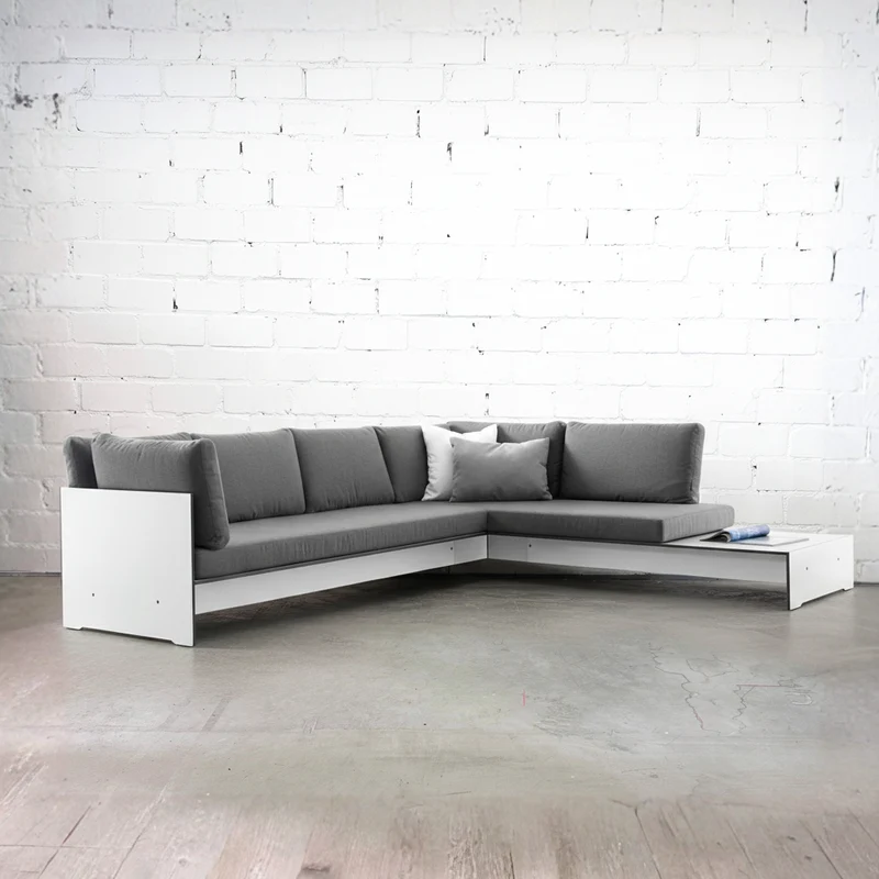 Conmoto RIVA Lounge Kombination E HPL weiß + Kissenset anthrazit