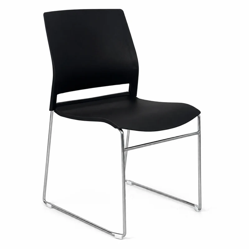 Stapelstuhl schwarz/Chrom