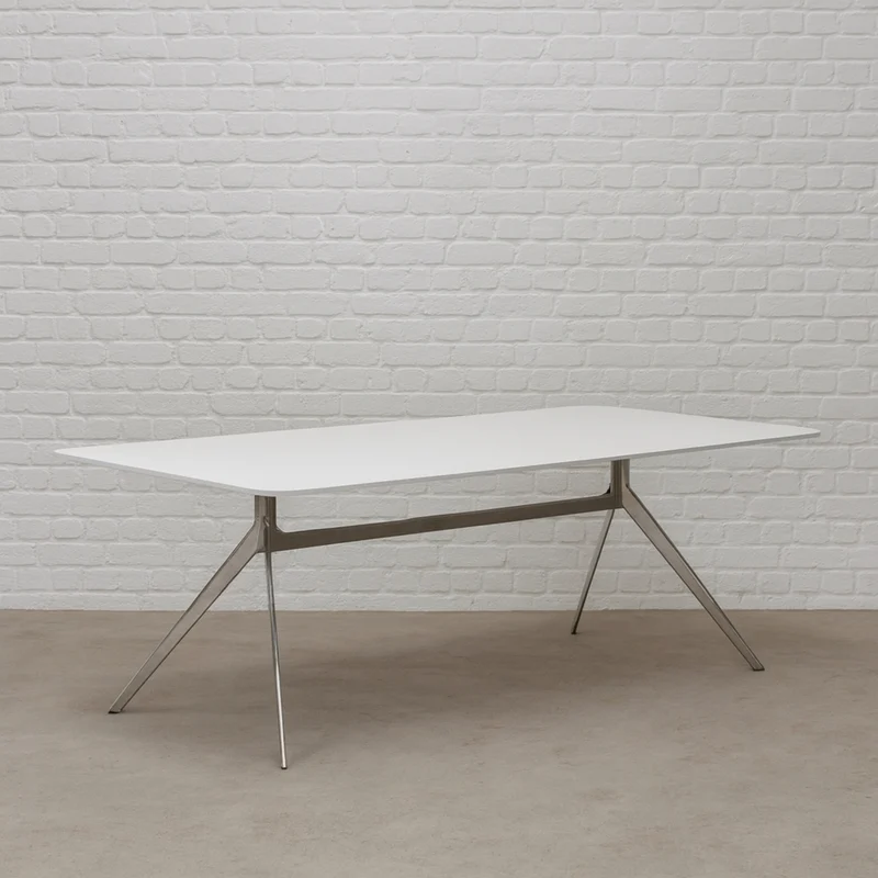 Renz Star Konferenztisch 200x90cm weiß / chrom