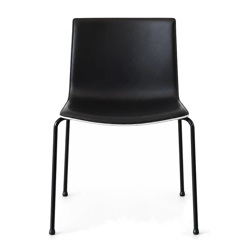 Arper Catifa 46 Leder schwarz/weiß (Vierfuß)