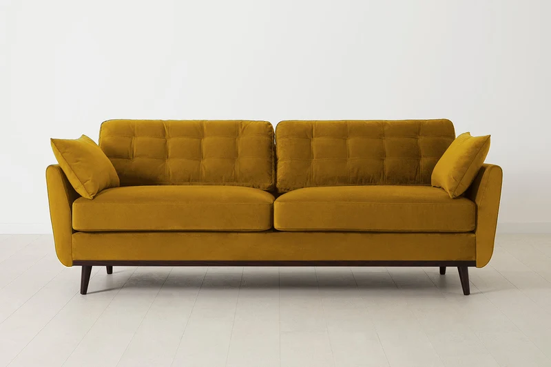 Dreisitzer-Sofa Model 10, Senfgelb