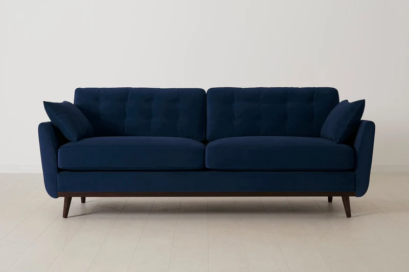 Dreisitzer-Sofa Model 10, Indigoblau