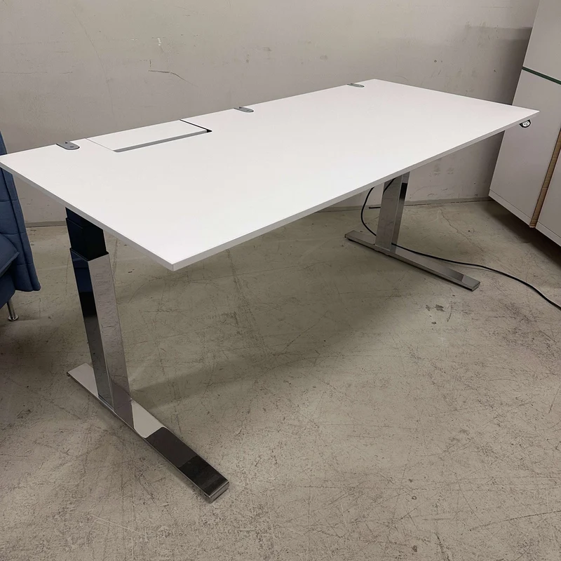 Vario Stage Schreibtisch 160x80 weiß / chrom