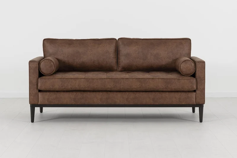 Zweisitzer-Sofa Model 02, Kastanienbraun