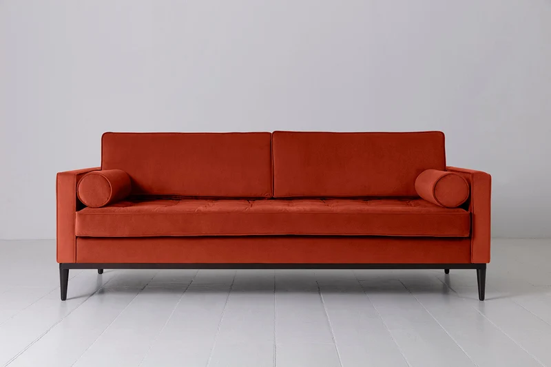 Dreisitzer-Sofa Model 02, Paprikarot