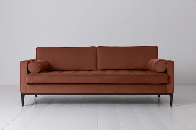 Dreisitzer-Sofa Model 02, Ziegelrot