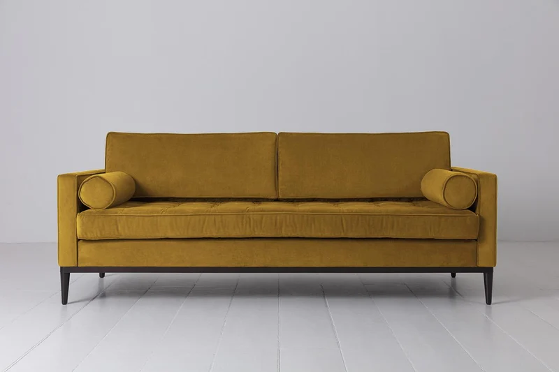 Dreisitzer-Sofa Model 02, Senfgelb