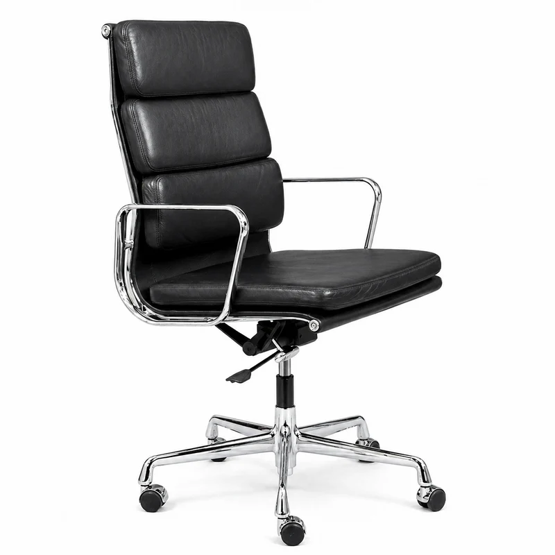 Vitra EA 219 Leder schwarz Chrom
