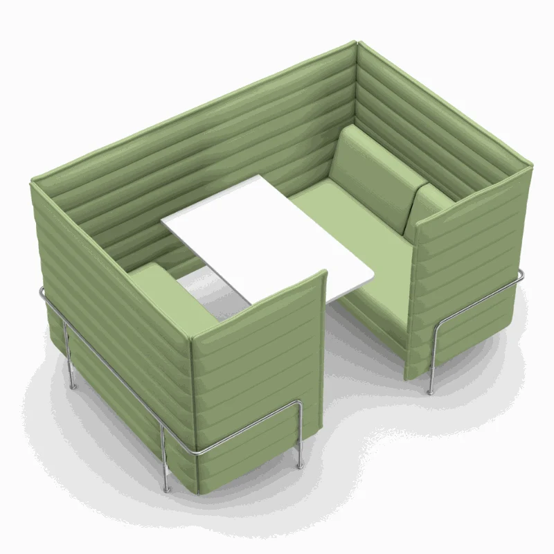 Vitra Alcove Cabin 2-Sitzer Highback hellgrün