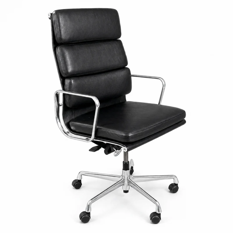 Vitra EA 219 Leder schwarz Alu