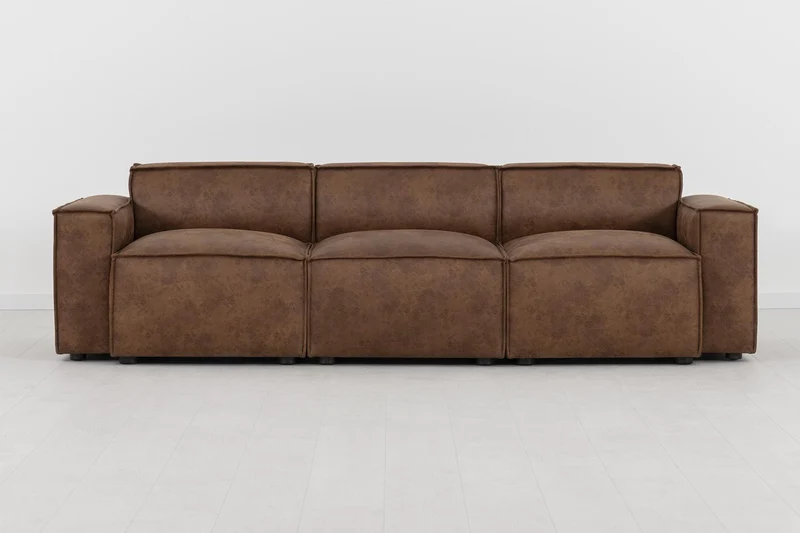 Dreisitzer-Sofa Model 03, Kastanienbraun