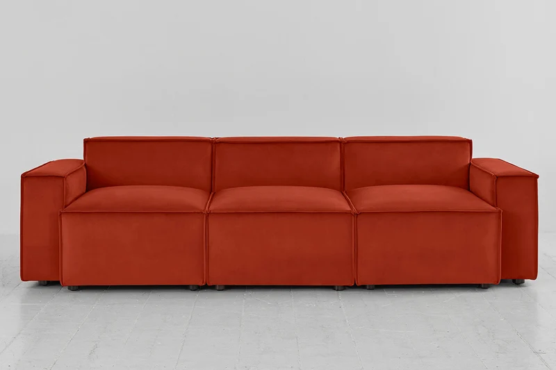 Dreisitzer-Sofa Model 03, Paprikarot