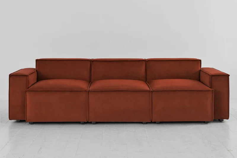 Dreisitzer-Sofa Model 03, Ziegelrot
