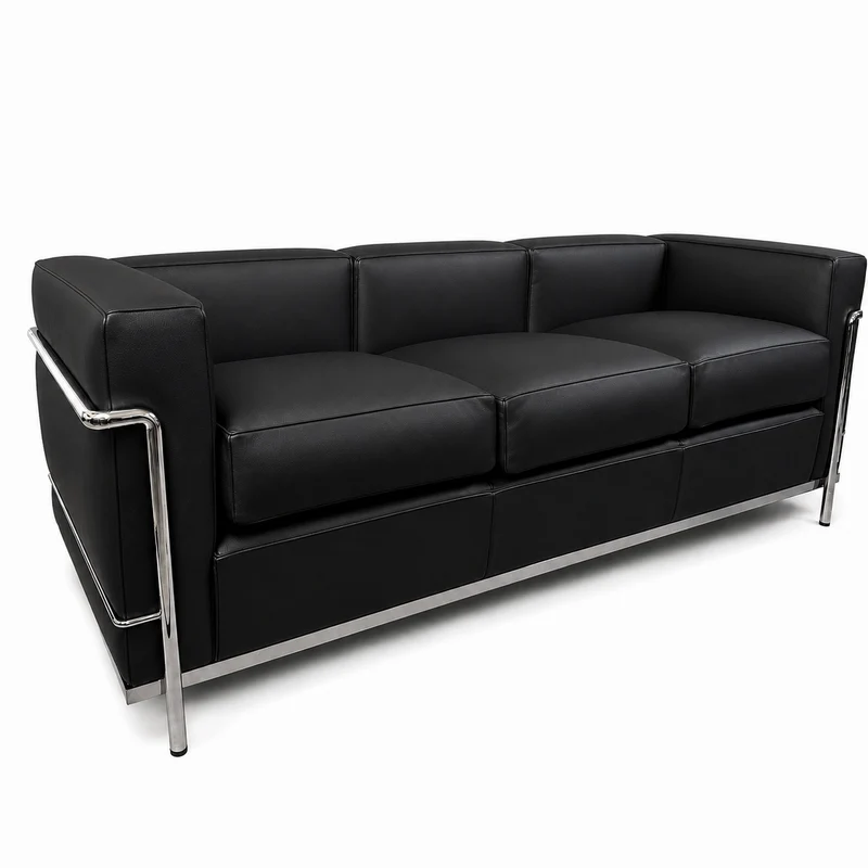 Cassina LC2 3-Sitzer Leder schwarz