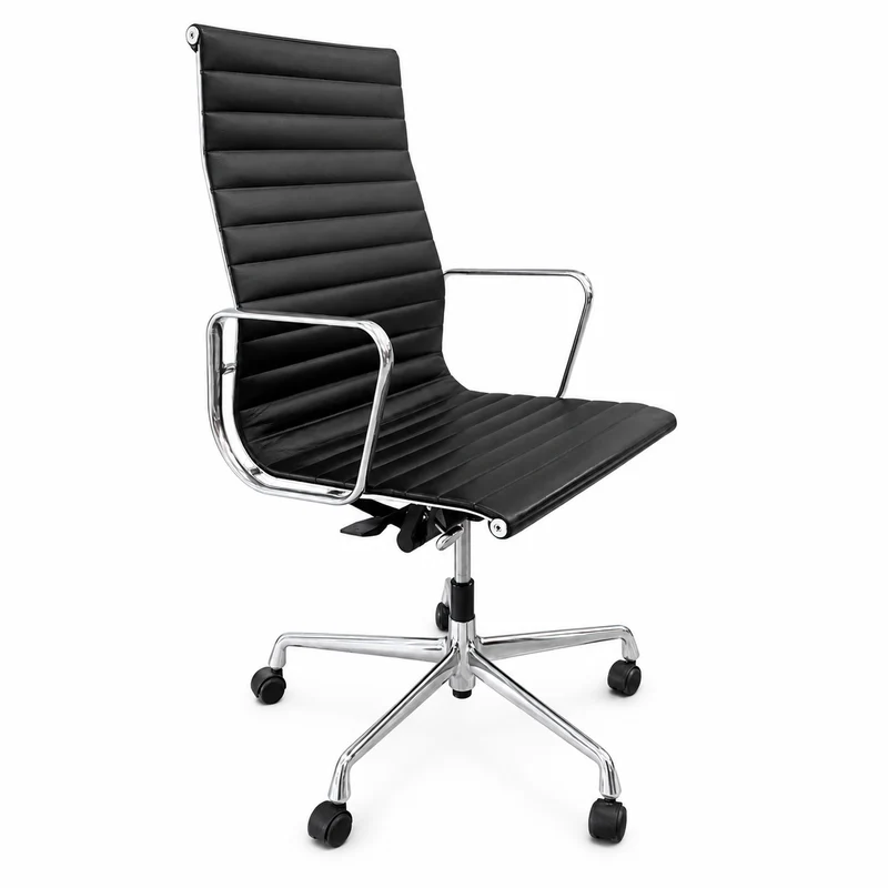 Vitra EA 119 Leder schwarz Alu