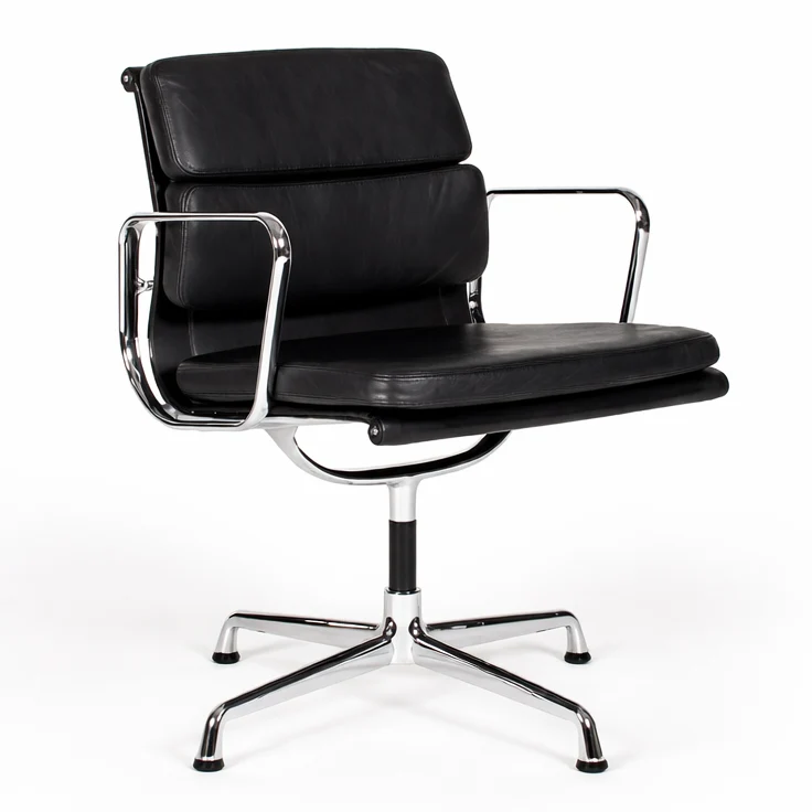 Vitra EA 208 Soft Pad Chair Leder schwarz