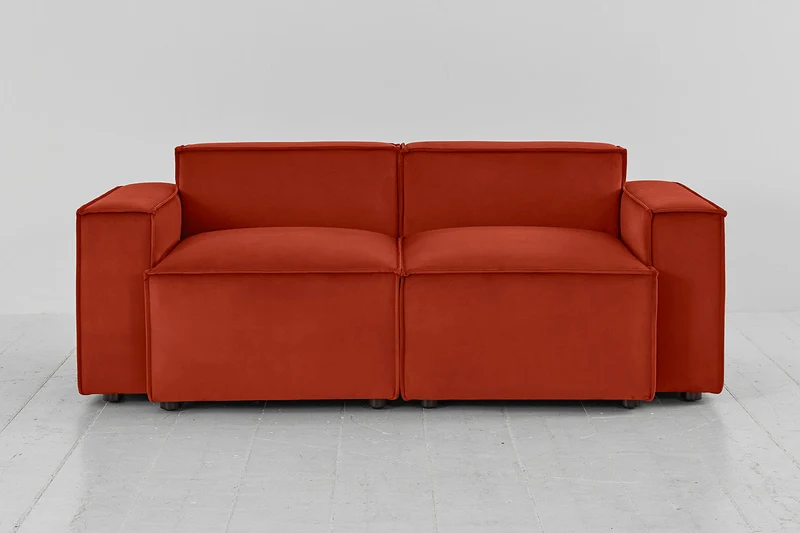Zweisitzer-Sofa Model 03, Paprikarot