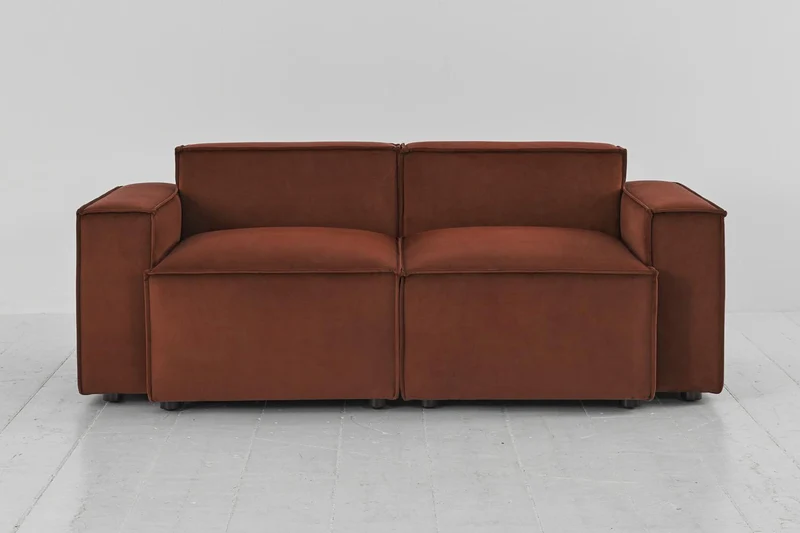 Zweisitzer-Sofa Model 03, Ziegelrot