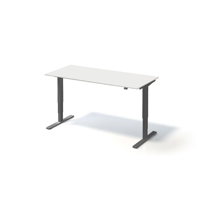 Varia Schreibtisch Single | B 1800 | Gestell Schwarz | Platte Weiß