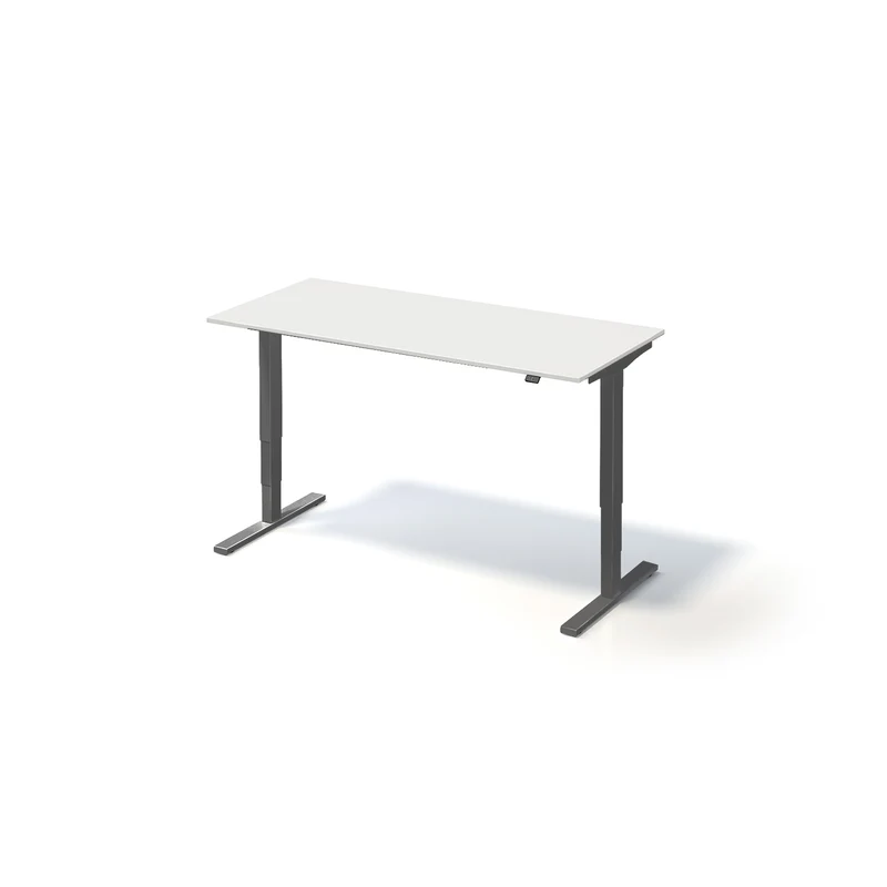 Varia Schreibtisch Single | B 1600 | Gestell Schwarz | Platte Weiß