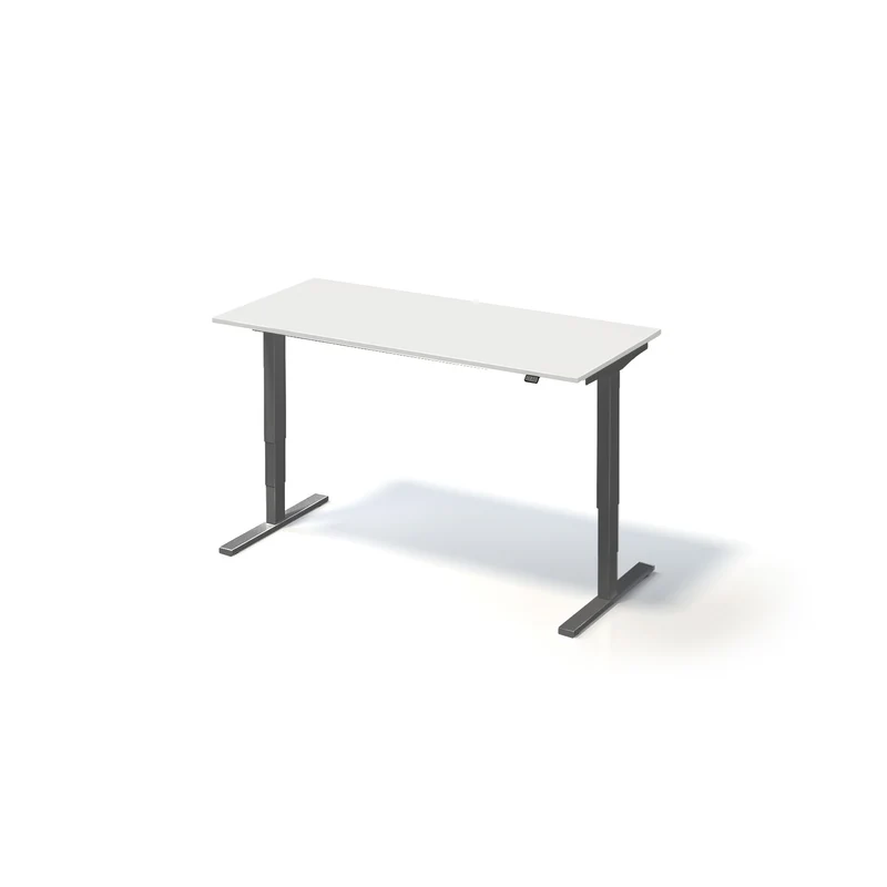 Varia Schreibtisch Single | B 1400 | Gestell Schwarz | Platte Weiß