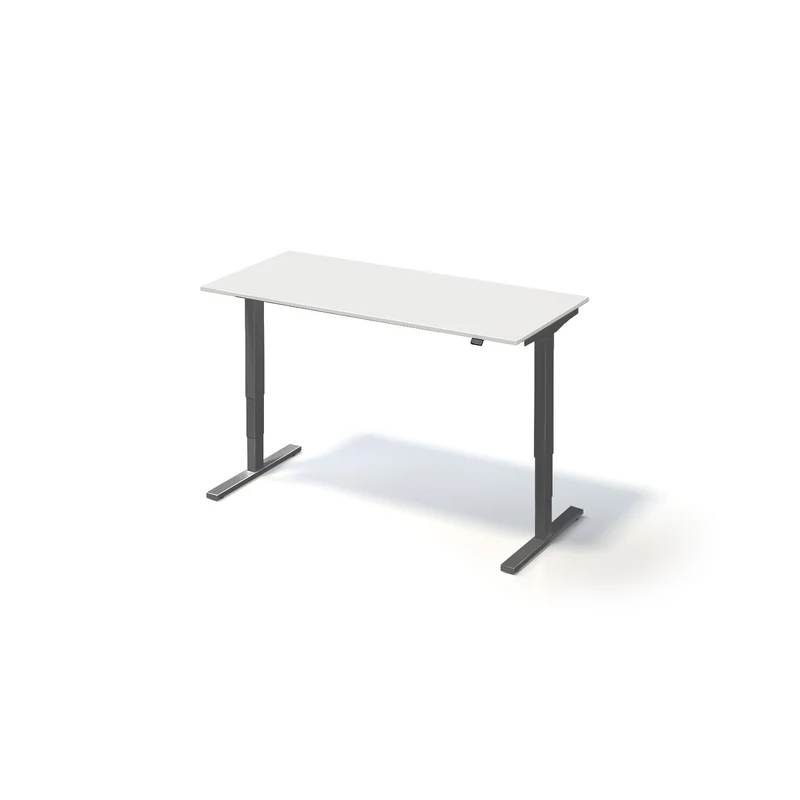 Varia Schreibtisch Single | B 1200 | Gestell Schwarz | Platte Weiß