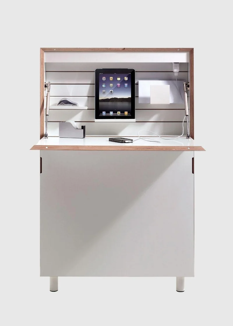 Homeoffice Wandsekretär Smart mit integrierter Lampe