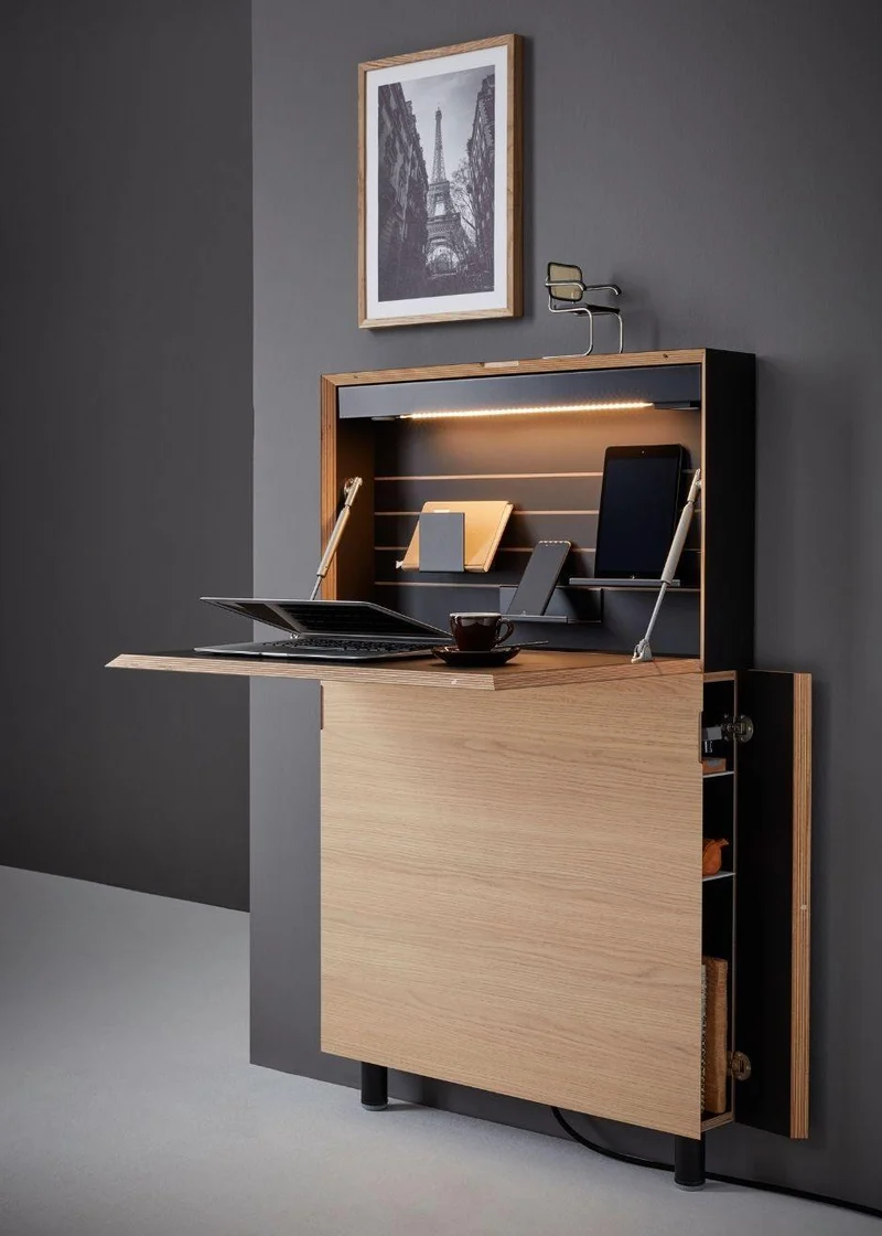 Homeoffice Sekretär Smart mit integrierter Beleuchtung