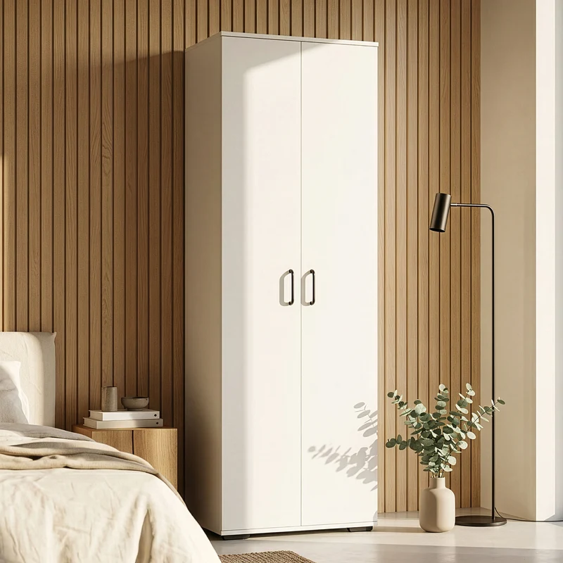 Kleiderschrank Chalvefted 175x60x35 cm Weiß [en.casa]