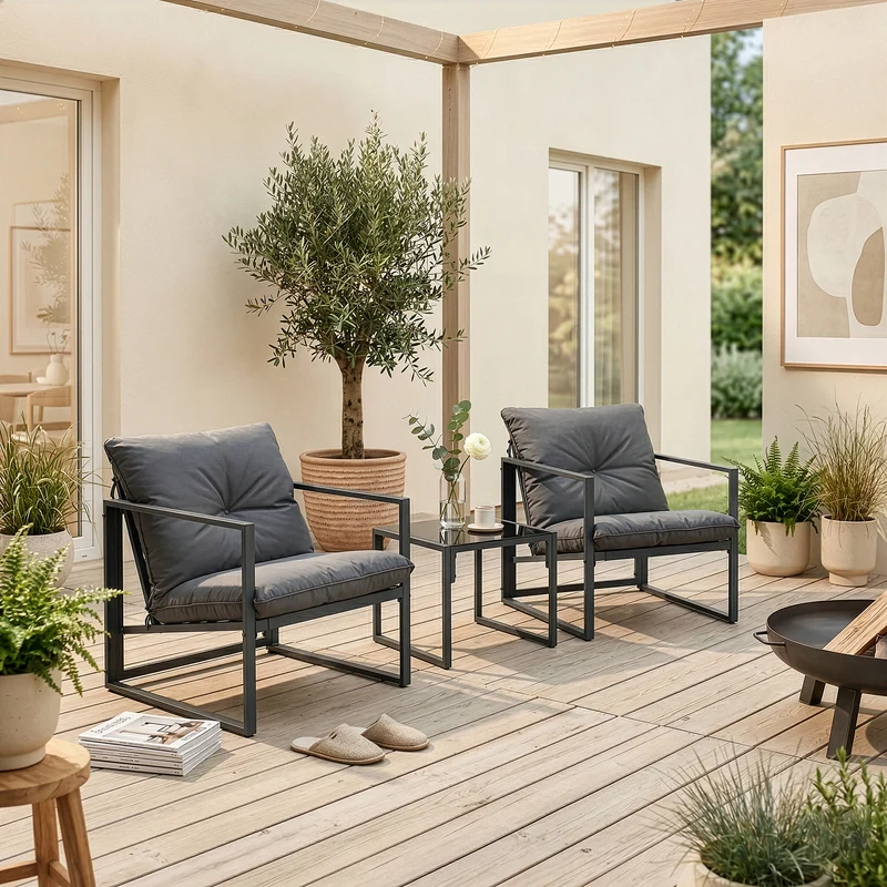 Loungeset Karg 3-tlg. [casa.pro]