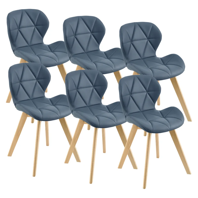 Esszimmerstuhl Älmhult 6-er Set 78x47x52 cm Kunstleder versch. Farben [en.casa]