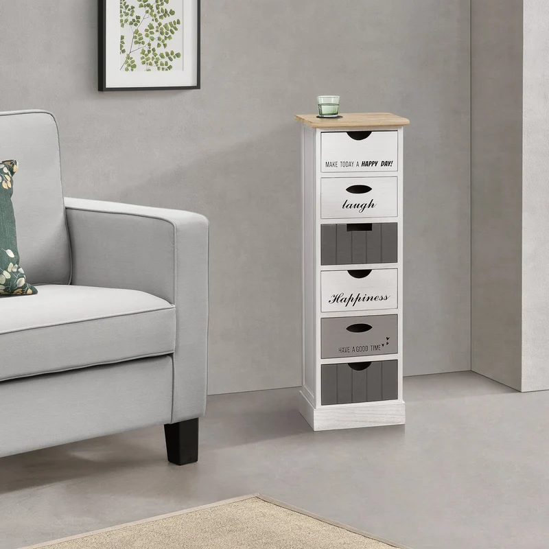 Kommode Salo mit 6 Schubladen 91x29x27cm in versch. Farben [en.casa]