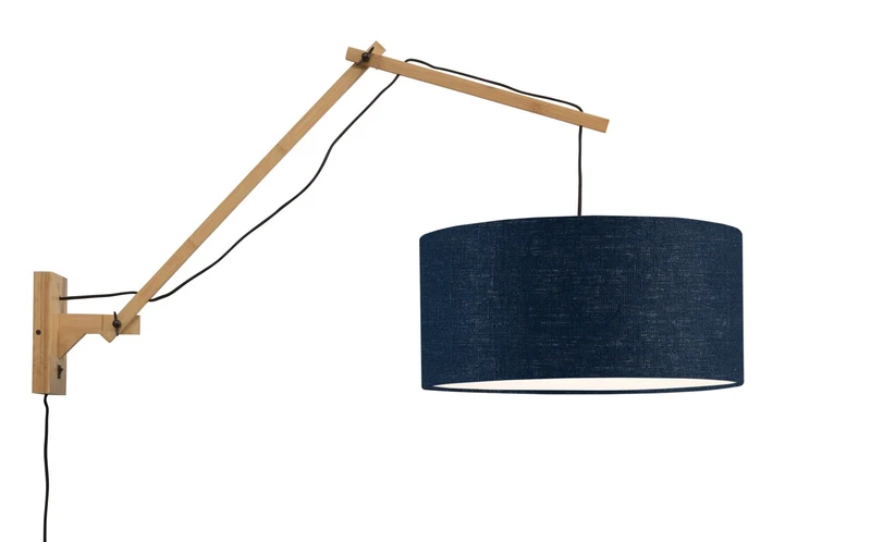 Wandleuchte Andes naturel/blue denim L