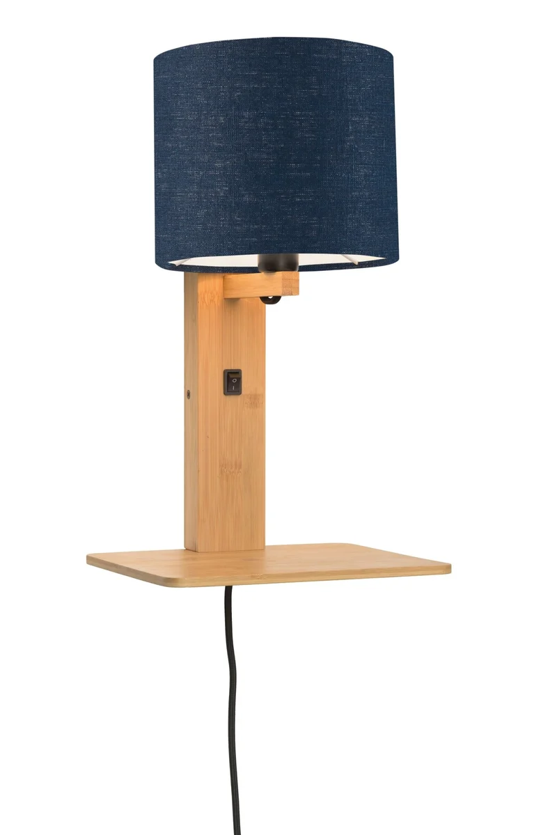 Wandleuchte Andes naturel/blue denim