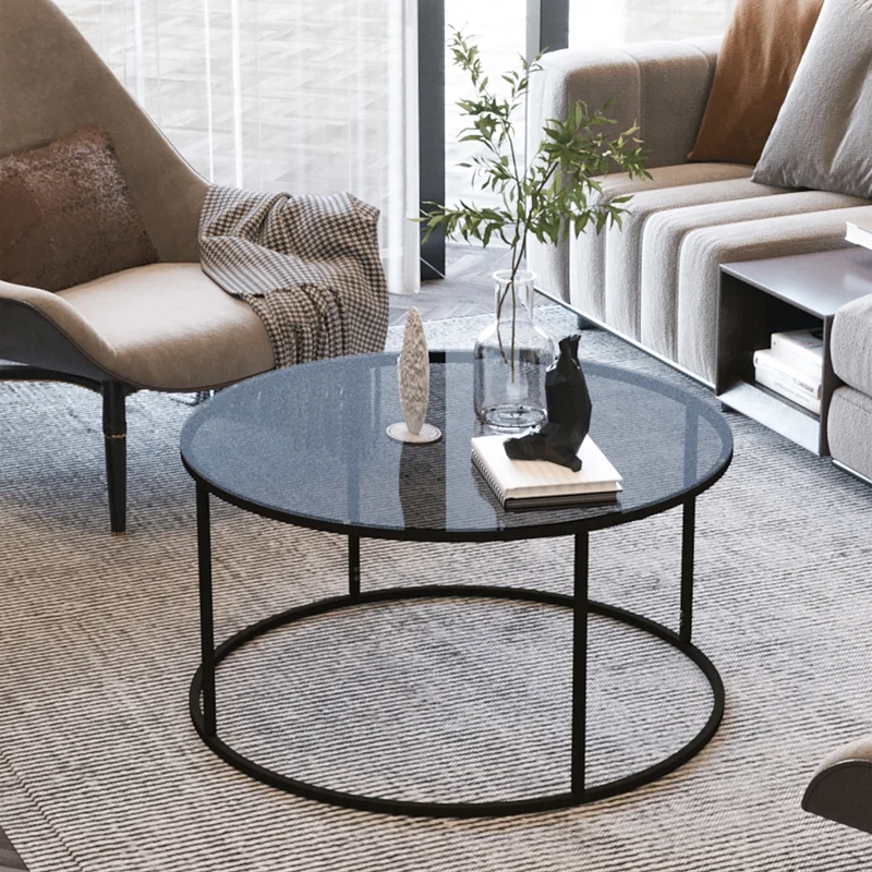 Couchtisch Kolari 45 x Ø80 cm Schwarz/Transparent versch. Farben [en.casa]