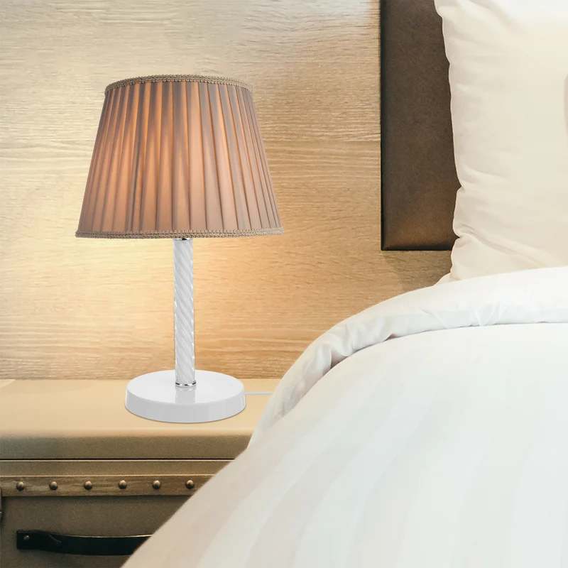 Tischleuchte Kilbride E27 Metall Glas Textil in verschiedenen Farben [lux.pro]