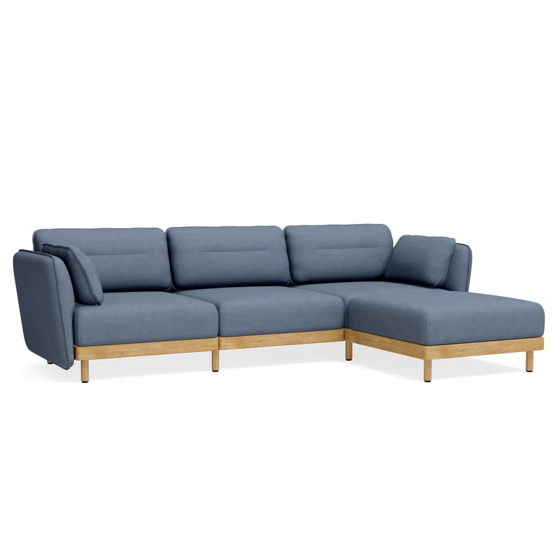 Sofa Mio Soft 3-Sitzer Eiche mit Chaiselongue