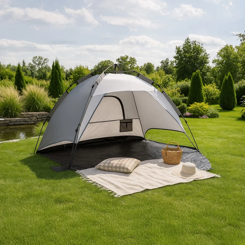 Strandmuschel Mullsjö Pop Up Strandzelt 215x135x140cm [pro.tec]
