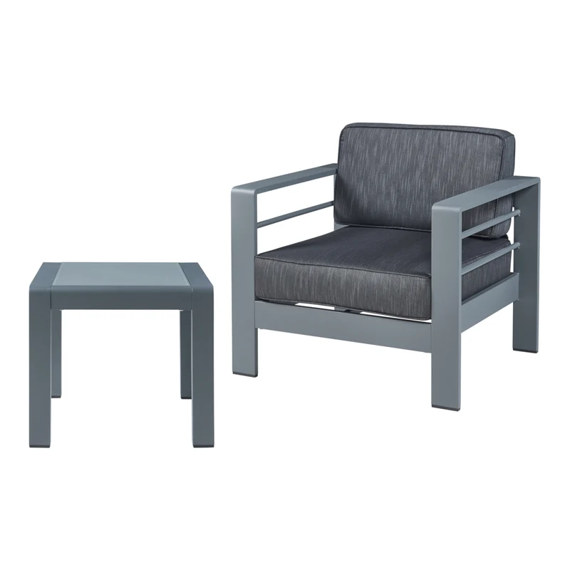 Outdoor-Sessel mit Tisch Avise Aluminium [casa.pro]