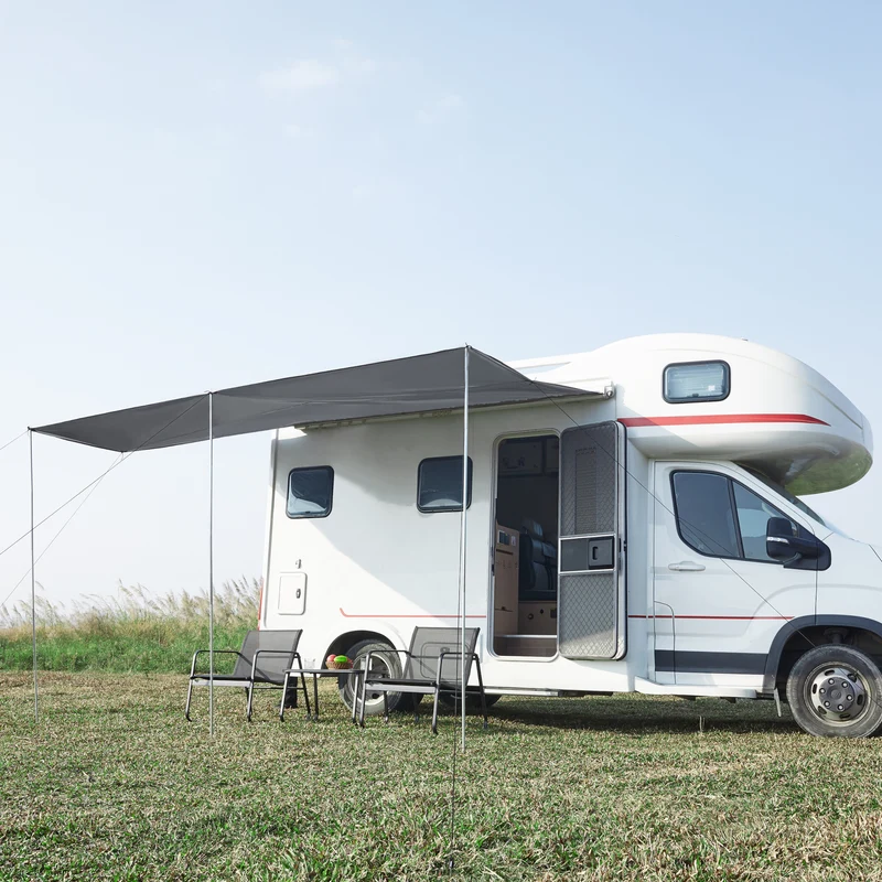 Wohnwagen-Vordach Beuningen 400x240x235 cm Grau [pro.tec]