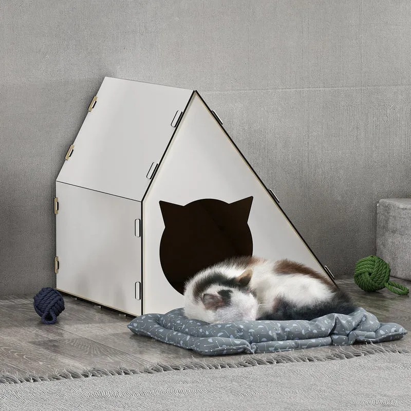 Katzenhaus Lani 40x42x40 cm Weiß [en.casa]