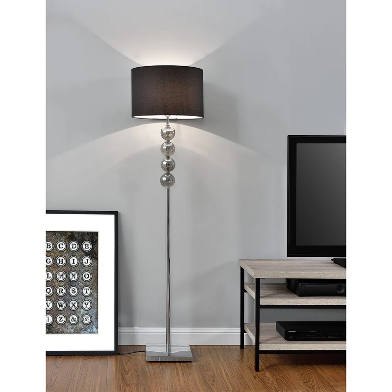 Stehleuchte Spheridern 1x E27 Ø 37,5 x 155 cm Chrom/Schwarz lux.pro