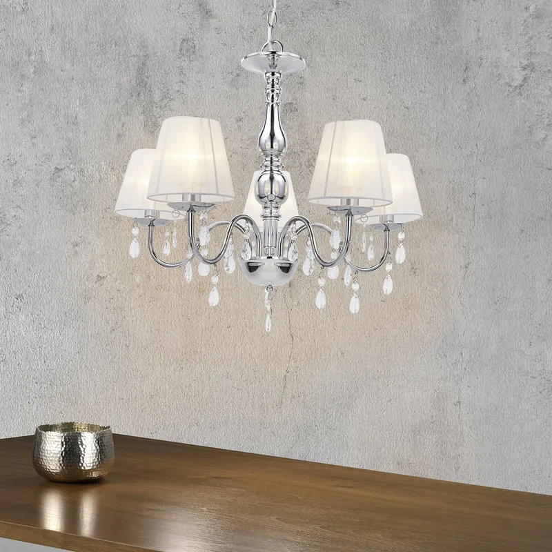 Kronleuchter Isabell 5-flammig Chrom lux.pro