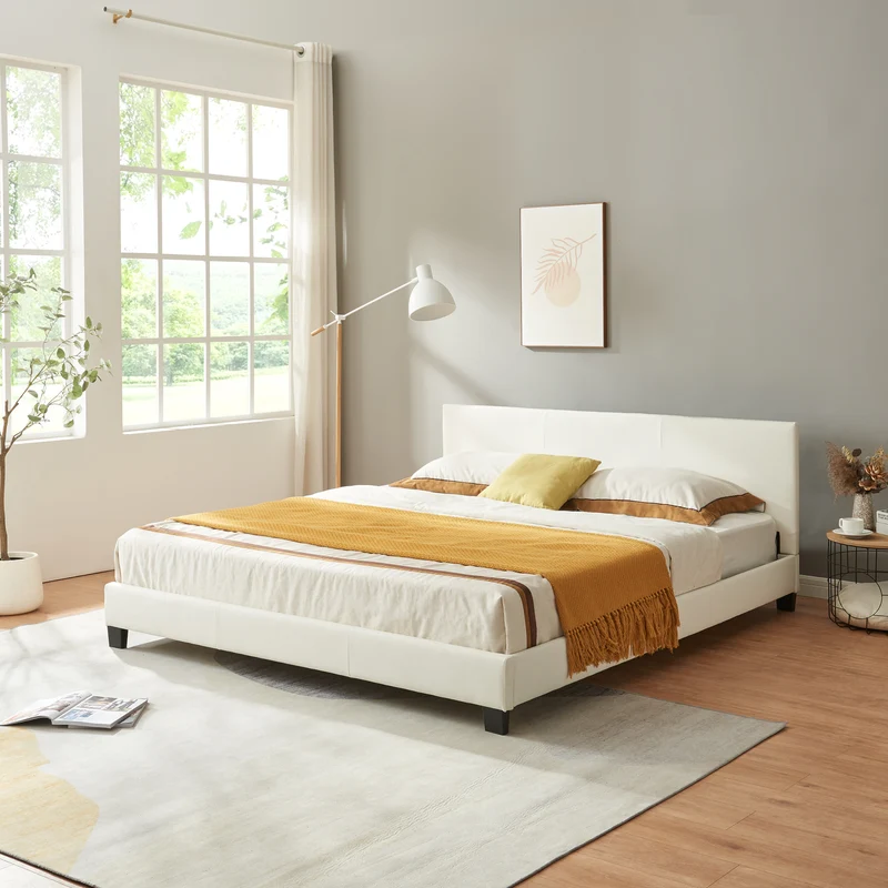Kunstlederbett Albacete 180x200cm Weiß Corium