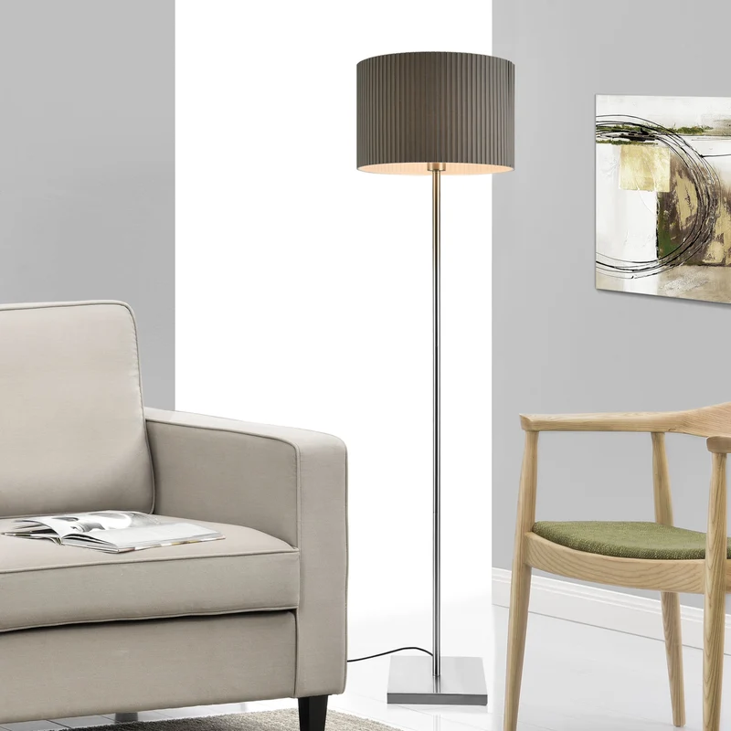 Stehleuchte Coimbra 151 cm 1xE27 Metall Grau lux.pro