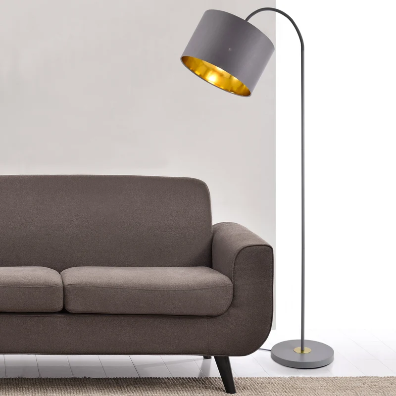 Stehleuchte Toledo 173cm 1xE27 Metall Grau lux.pro