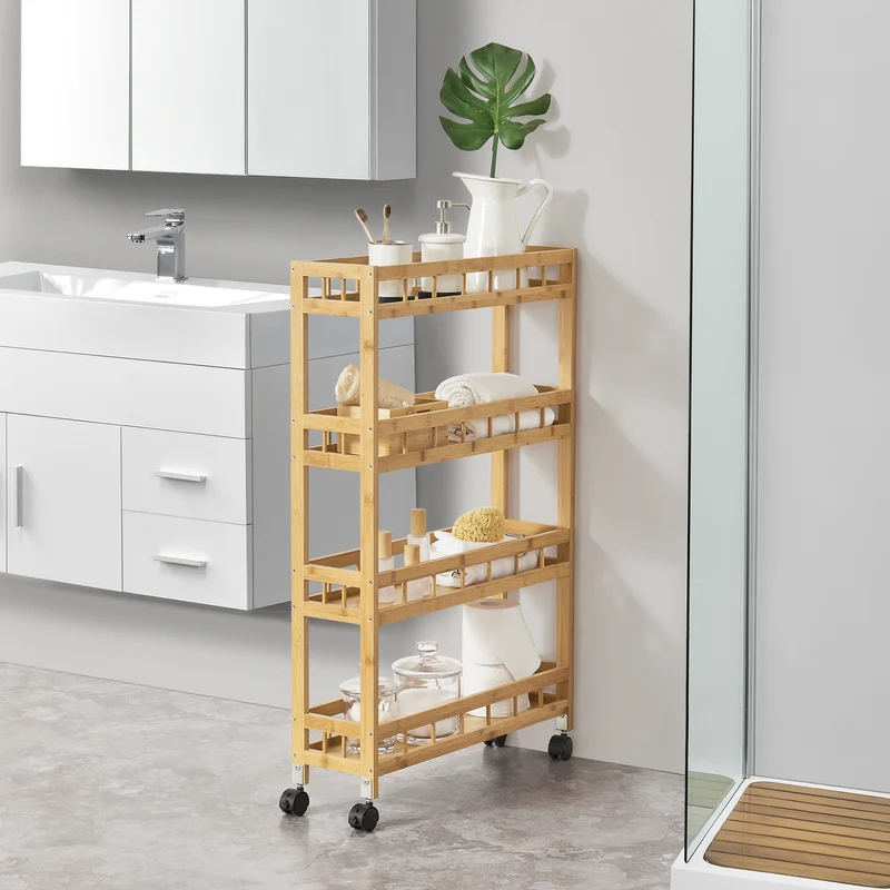 Rollwagen Pyhäjoki 96 x 60 x 18 cm Natur [en.casa]