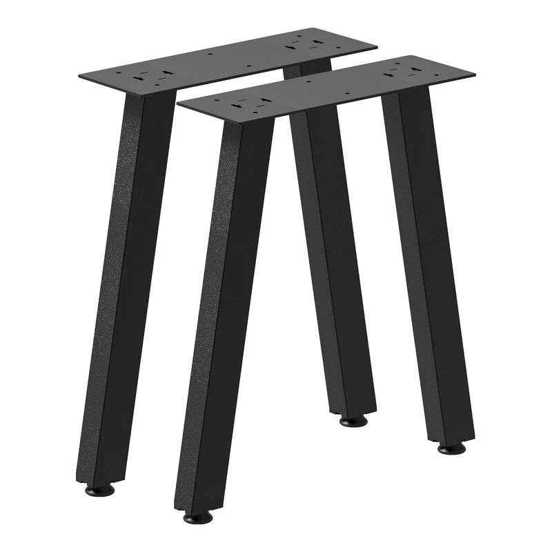Tischgestell Mariager 2er-Set Stahl 40x37,5 cm Schwarz [en.casa]