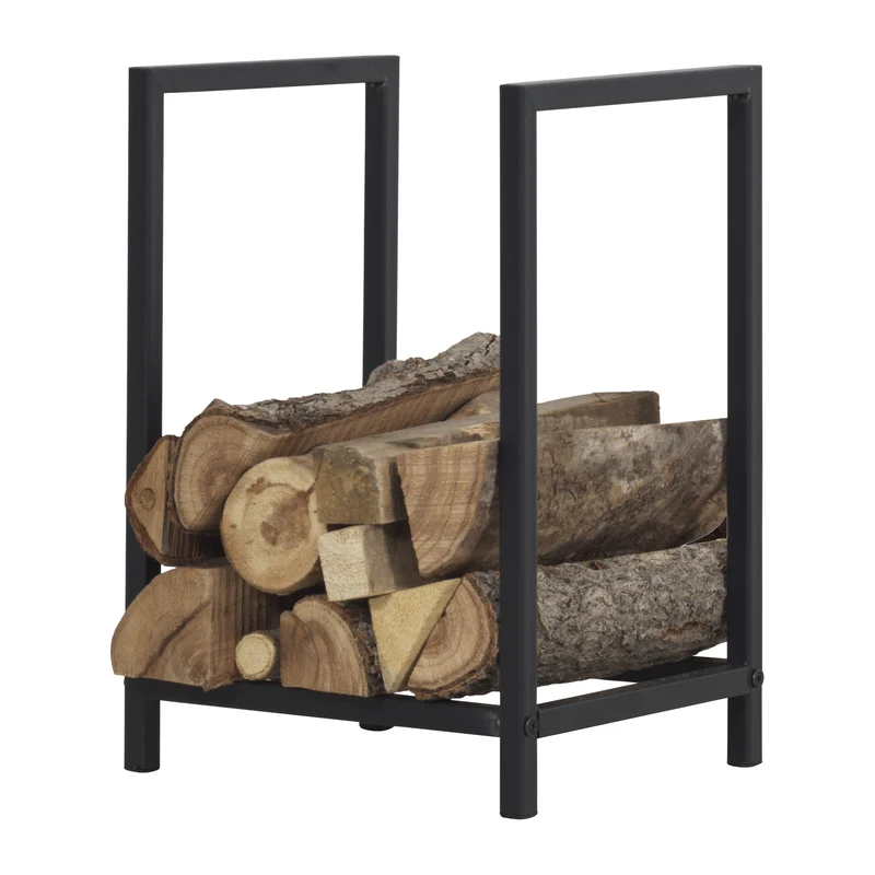 Kaminholzregal Torsås 40x30x50cm aus Stahl Schwarz [en.casa]