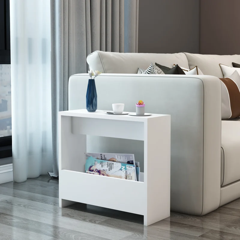 Beistelltisch Rødovre 60x55x20 cm Weiß [en.casa]